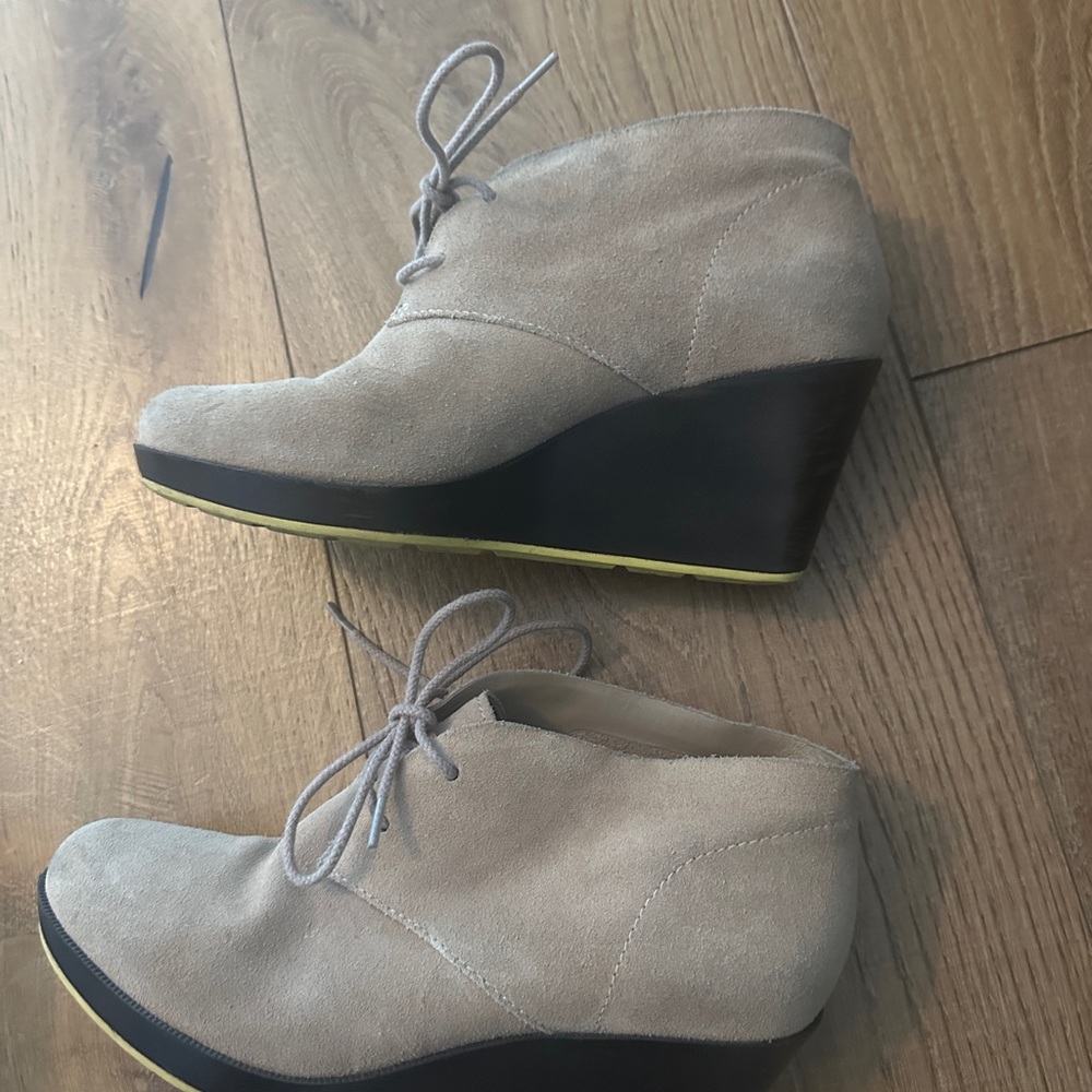 Cole Haan Beige Suede Wedge Shoes